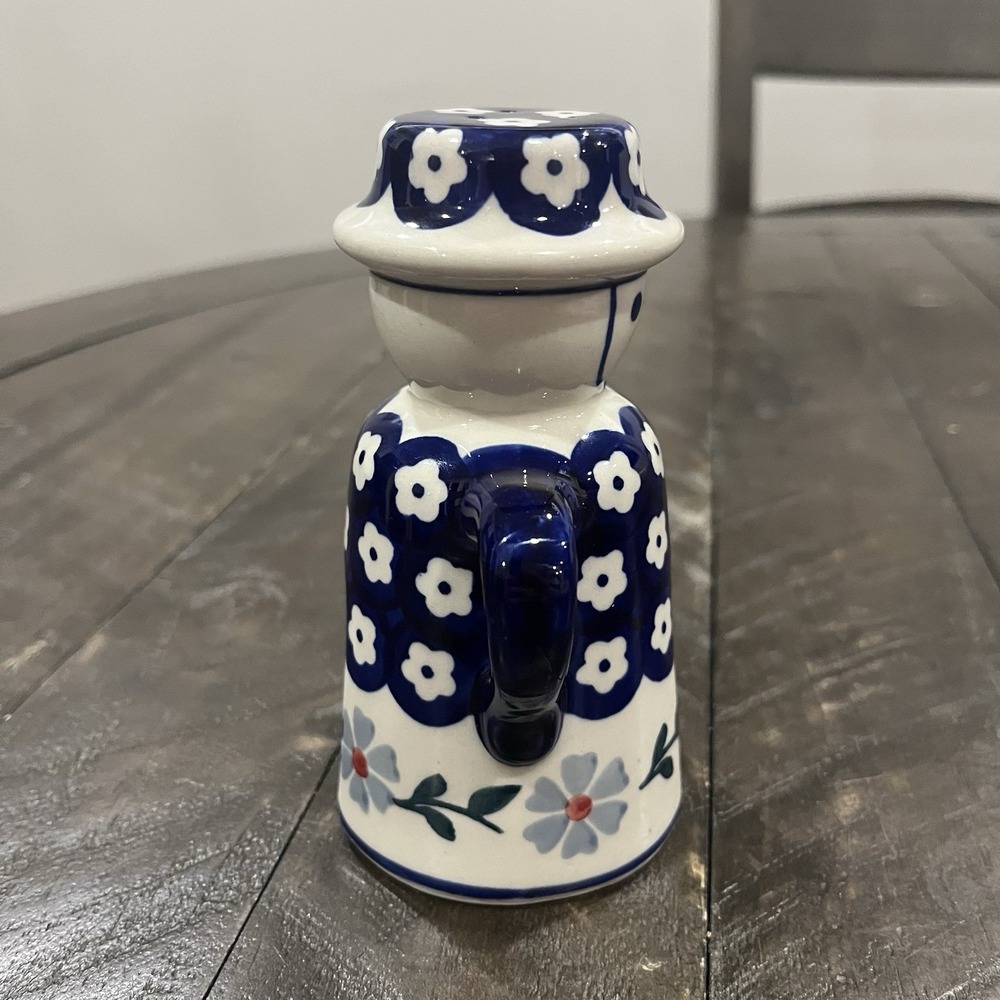 Handmade Boleslawiec Poland G. Frankow Pepper Shaker Floral Handles‎ 5 1/2" Tall - Picture 2 of 7